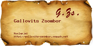 Gallovits Zsombor névjegykártya